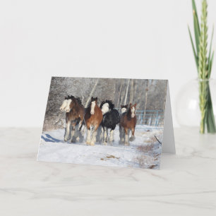Bob Langrish   Herd Of Clydesdales In Snow Card