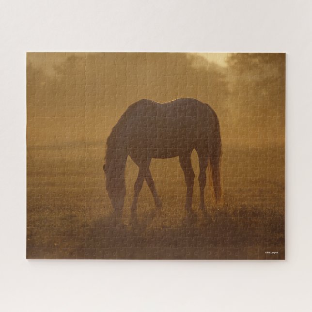 Bob Langrish | Horse Grazing Sunrise Jigsaw Puzzle (Horizontal)