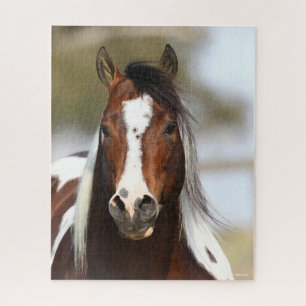 Bob Langrish Paint Stallion Headshot Jigsaw Puzzle