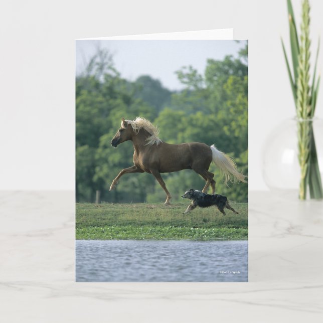 Bob Langrish | Palomino Tennessee Walker and Dog Card (Front)