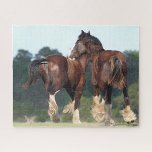 Bob Langrish   Shire Horses Running Rear View Jigsaw Puzzle