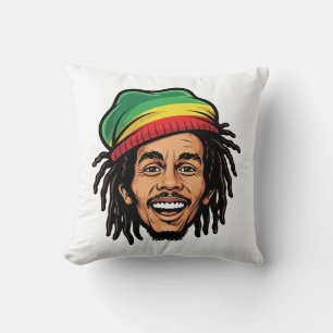 Bob Marley Inspired Cartoon Dreadlock Rasta Cushion