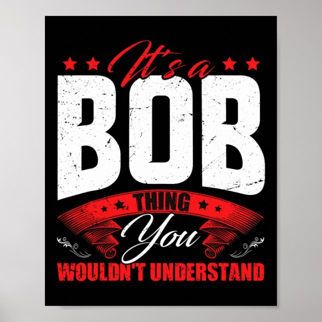 Bob Name Personalised Birthday Fun Christmas  Poster (Front)