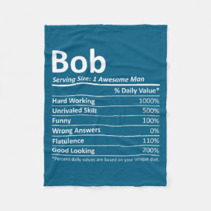 Bob Nutrition Funny Birthday D Name Gif  Fleece Blanket