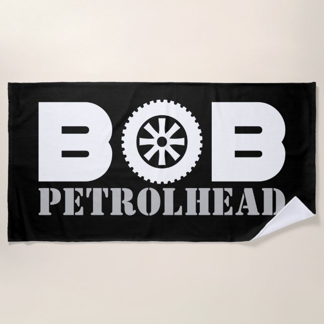 Bob Petrol Head Beach Towel (Front)