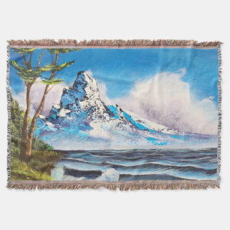 Bob Ross Art Throw Blanket