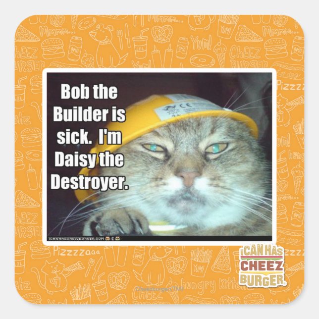 Bob the Builder is sick Square Sticker (Front)