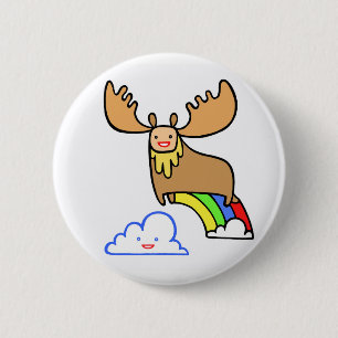 bob the incredible flying moose 6 cm round badge