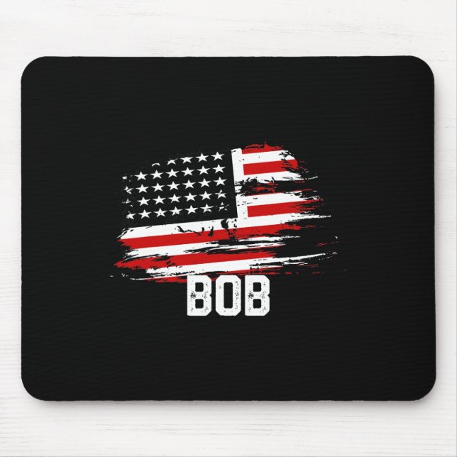 Bob Usa Flag Personalised 4th Of July Bob  Mouse Mat (Front)