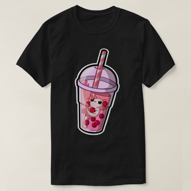 Boba Axolotl Kawaii Axolotl Lover Bubble Tea Japan T-Shirt (Design Front)
