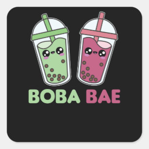 Boba Bae - Bubble Tea Kawaii Boba Tea Love Square Sticker