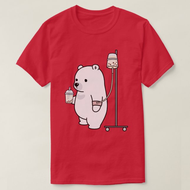 Boba Bear Loves Boba Too Much T-Shirt (Design Front)