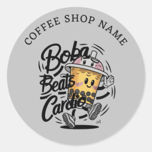 Boba Beats Cardio funny Brand name sticker