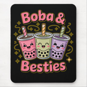BOBA & Besties Vibes – Perfect for Boba Tea Lovers Mouse Mat