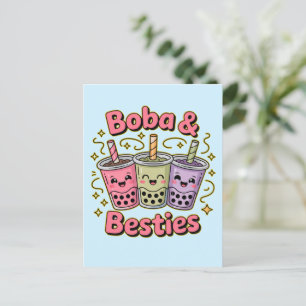 BOBA & Besties Vibes – Perfect for Boba Tea Lovers Postcard
