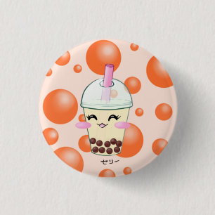 Boba Bubble Milk Tea Button