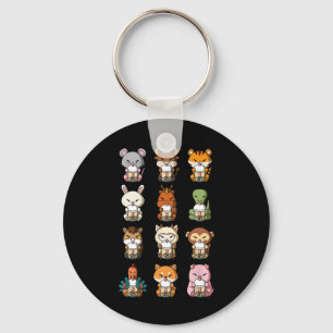 Boba Bubble Milk Tea Chinese Zodiacs Animal Lunar Key Ring
