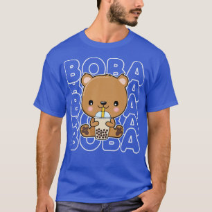 Boba Bubble Milk Tea Cute Anime Bear Teens Girls T-Shirt