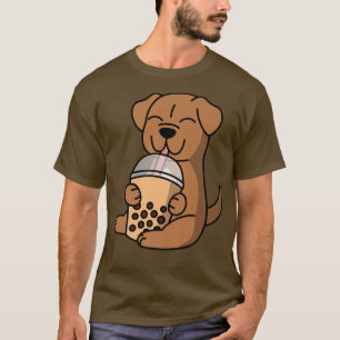 Boba Bubble Milk Tea Dogue De Bordeaux Dog Premium T-Shirt