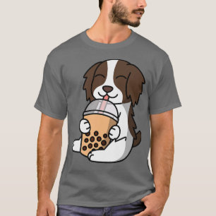 Boba Bubble Milk Tea English Springer Spaniel Dog  T-Shirt