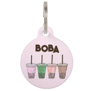 Boba Bubble Tapioca Pearl Milk Tea Drinks Foodie Pet Tag