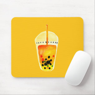 Boba Bubble tea art illustration Mouse Mat
