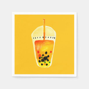 Boba Bubble tea art illustration Napkin