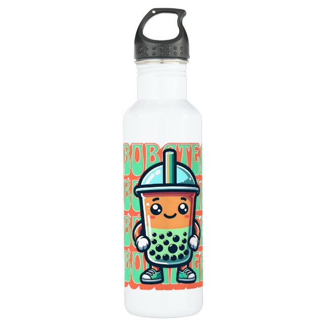 Boba Bubble Tea Kawaii Cute Cartoon 710 Ml Water Bottle (Front)