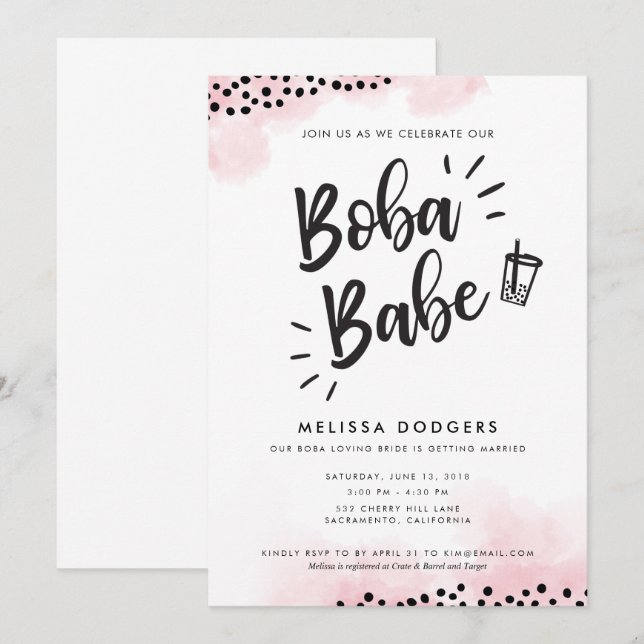 Boba Bubble Tea Party Invitation (Front/Back)