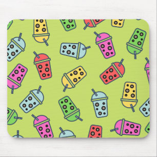Boba Bubble Tea Pattern Mouse Mat