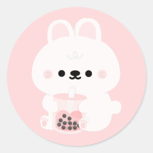 Boba Bunny Classic Round Sticker