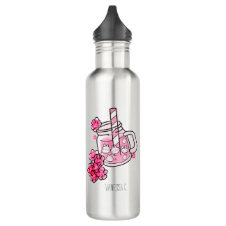 Boba Bunny Kawaii and Cute Tea Pink 710 Ml Water Bottle
