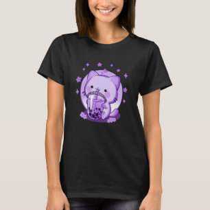 Boba Cat Drinking Boba Tea Cute Cat Japanese Funny T-Shirt