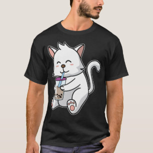 Boba Cat Kitten Drinking Bubble Milk Tea cowboy sa T-Shirt