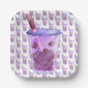 Boba Cats Paper Plate