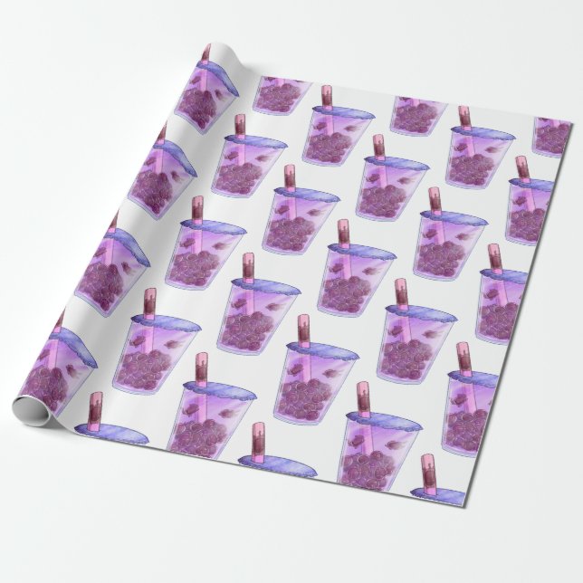Boba Cats Wrapping Paper (Unrolled)