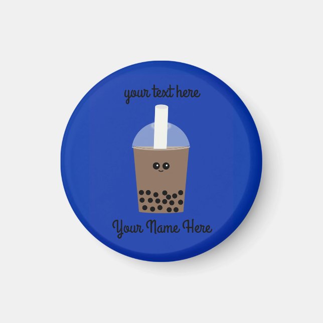Boba Drink #1 Round Magnet (Front)