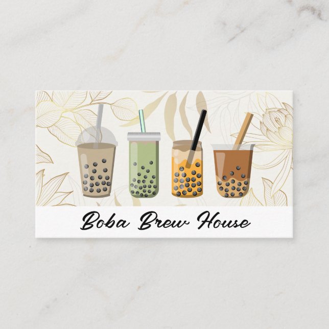 Boba Drinks | Smoothie Beverages Business Card (Front)
