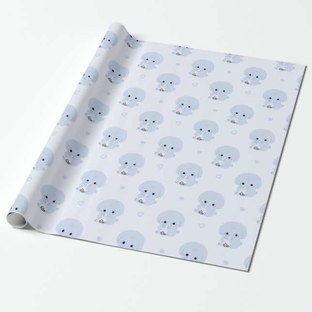 Boba Elephant Wrapping Paper (Unrolled)