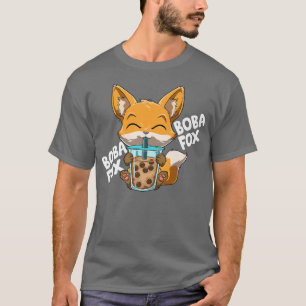 Boba Fox Funny Kawaii Bubble Tea Premium  T-Shirt
