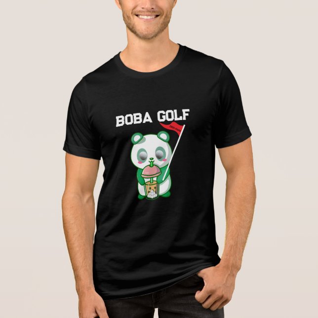 "Boba Golf" | Bubble Tea | Golf Funny | Golfer  Tri-Blend Shirt (Front)
