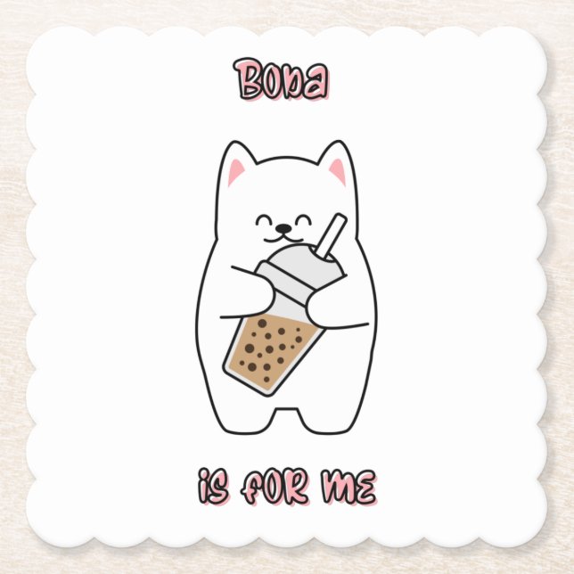 Boba Is For Me Paper Coaster (Front)