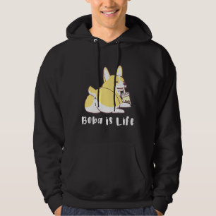 Boba Is Life Corgi Butt Happy Hoodie