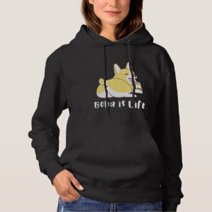 Boba Is Life Corgi Butt Happy Hoodie
