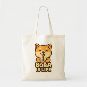 Boba Is Life – Shiba & Bubble Tea Tote Bag
