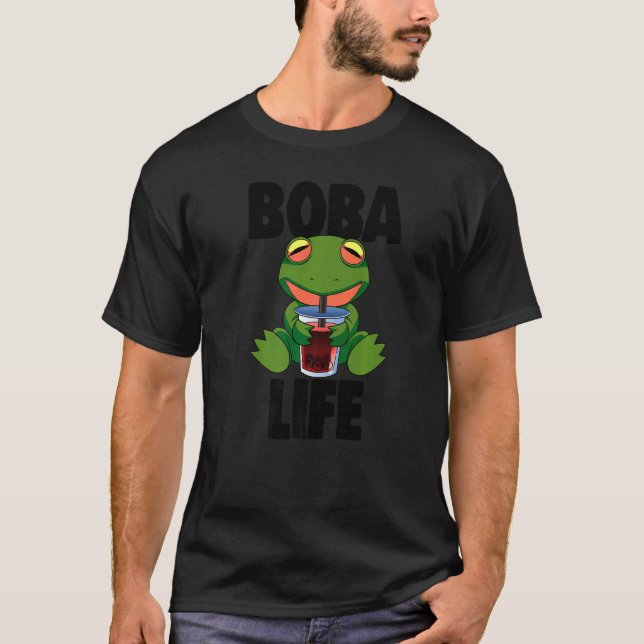 Boba Life Frog  Women Love Boba Tea T-Shirt (Front)