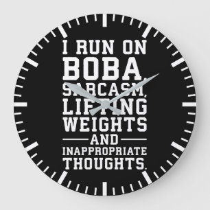 Boba, Lifting Weights, Inappropriate Thoughts, Gym Large Clock
