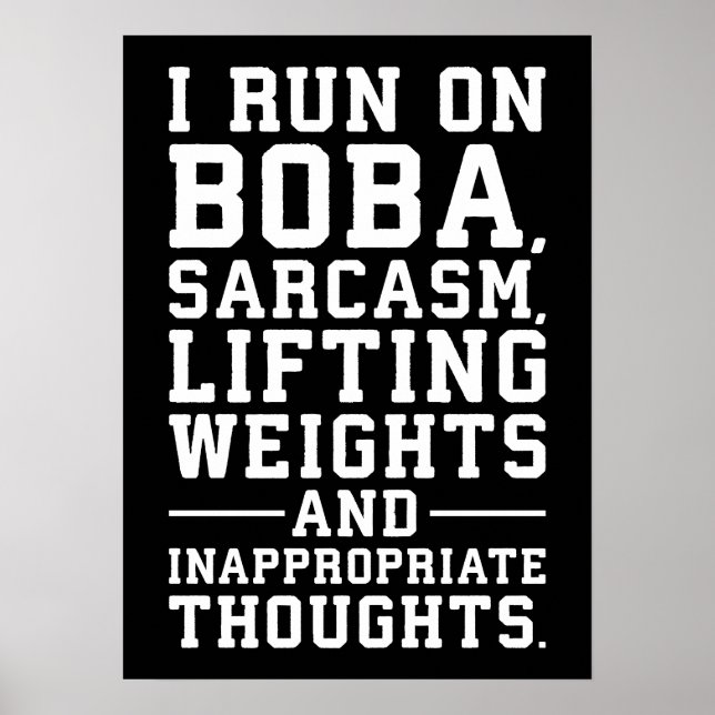 Boba, Lifting Weights, Inappropriate Thoughts, Gym Poster (Front)
