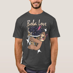 Boba Love Anime Bubble Tea Sloth  T-Shirt