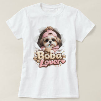 Boba Lover Shih Tzu Cute Kawaii Dog T-Shirt